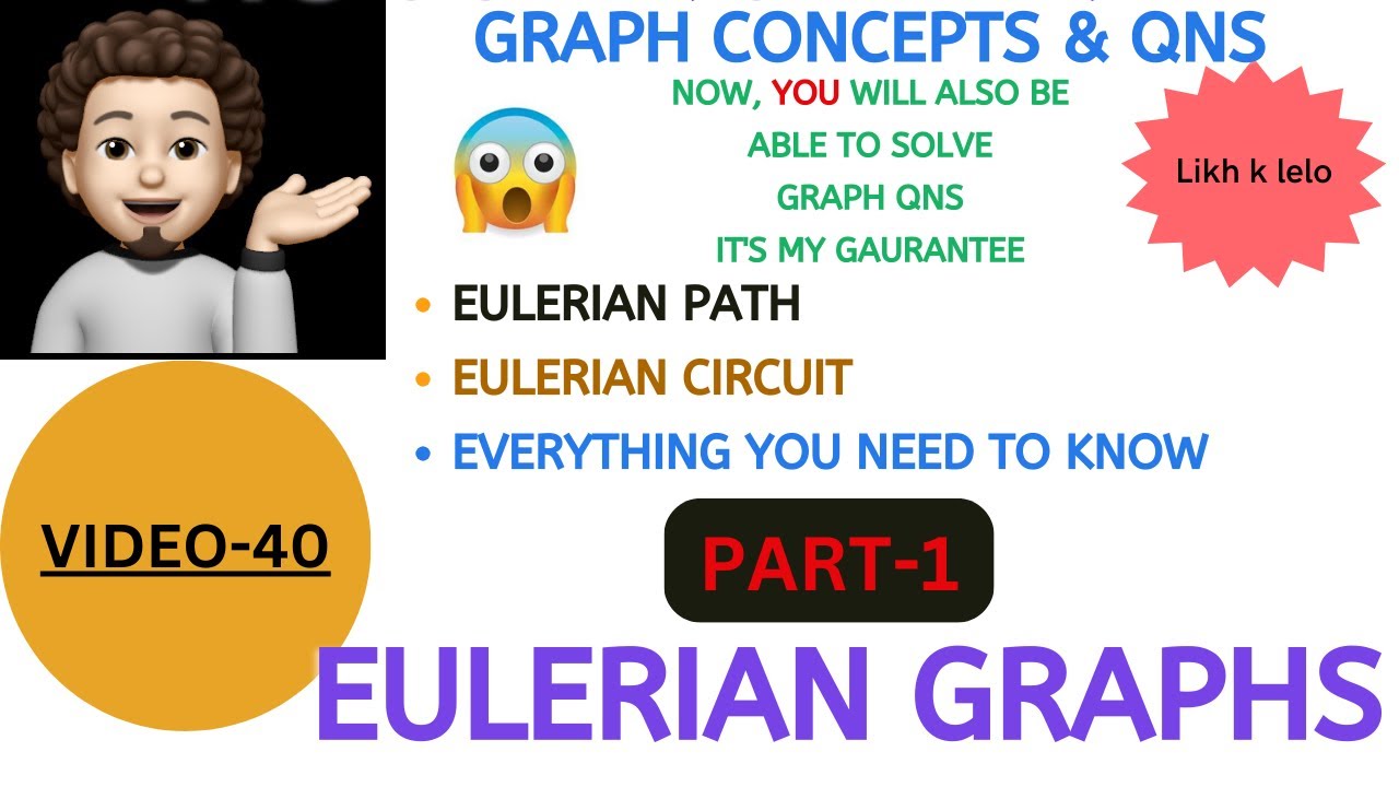 Euler Path | Euler Circuit | PART-1 | Graph Concepts & Qns - 40 | Explanation+Code