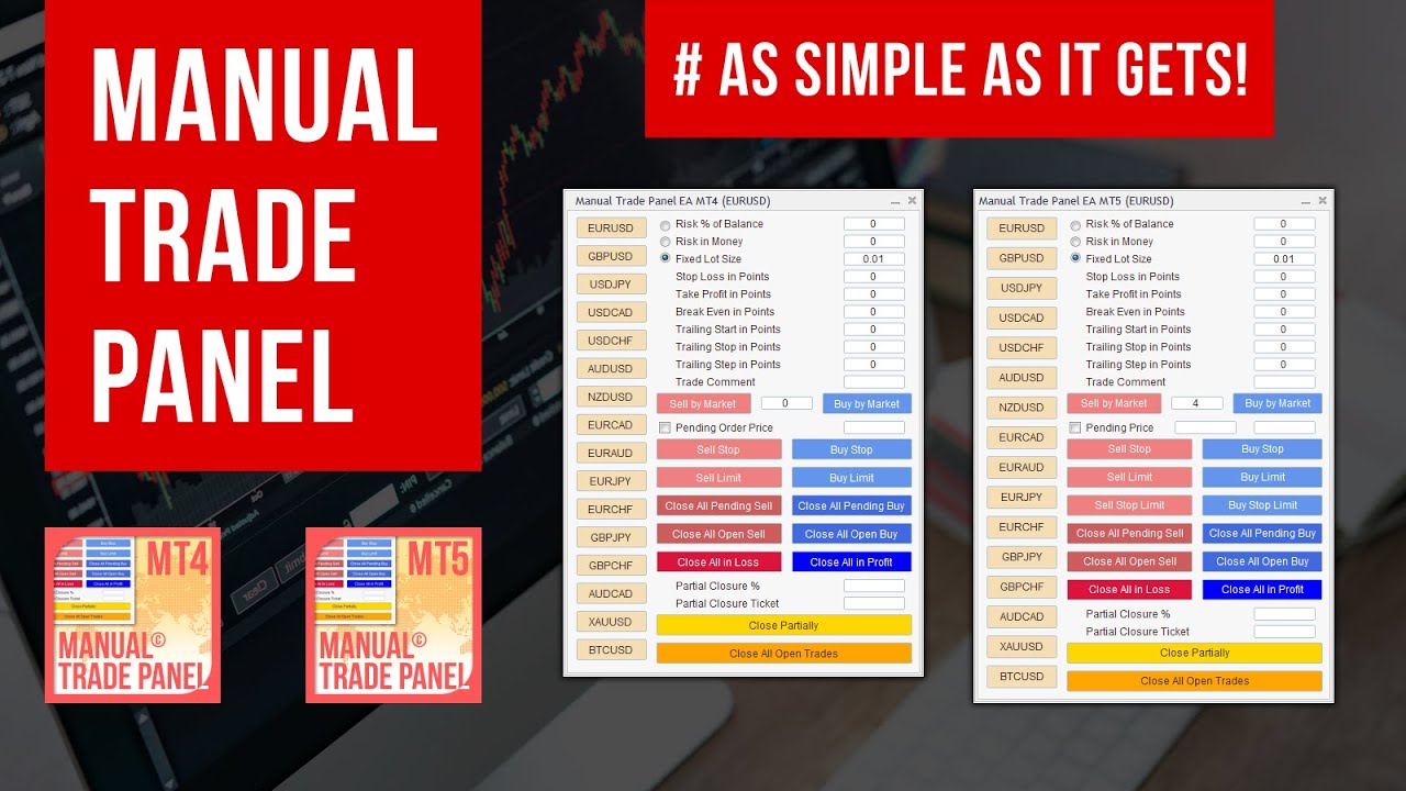 Manual Trade Panel EA MT4 & MT5 - Product Demonstration