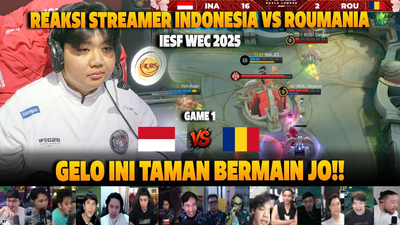 GELO INI TAMAN BERMAIN JO❗REAKSI STREAMER IESF WEC25 INDONESIA VS ROMANIA | GAME 1