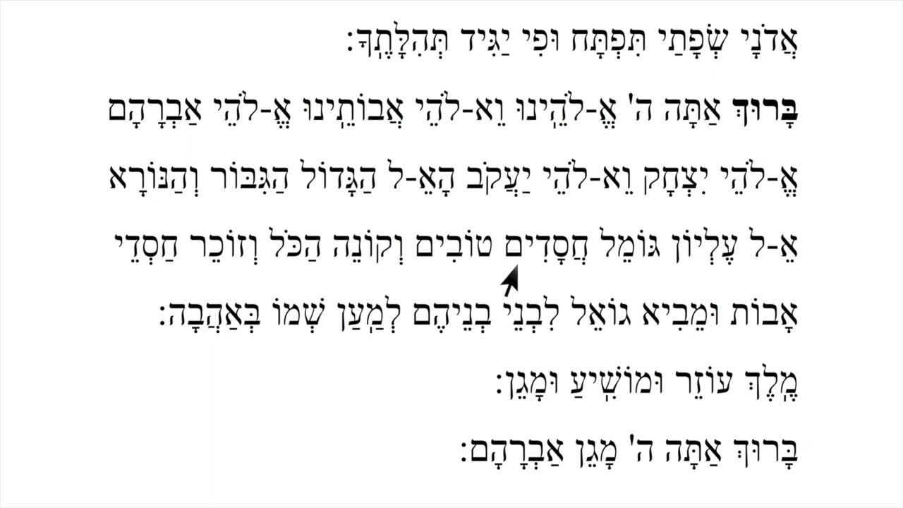 Reading Practice: The Amidah 1 Avot