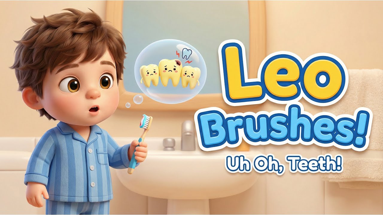 Brushing Teeth for Kids | Leo Brushes His Teeth
