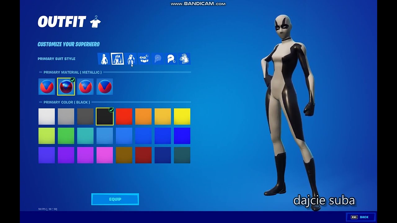 Poradnik jak ustawić CAŁĄ CZARNĄ i BIAŁĄ BOHATERKE w Fortnite