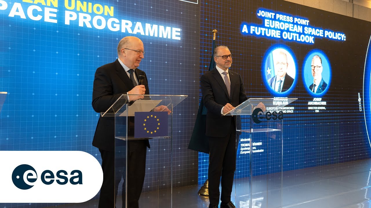 Press conference with EU Commissioner Andrius Kubilius and ESA Director General Josef Aschbacher