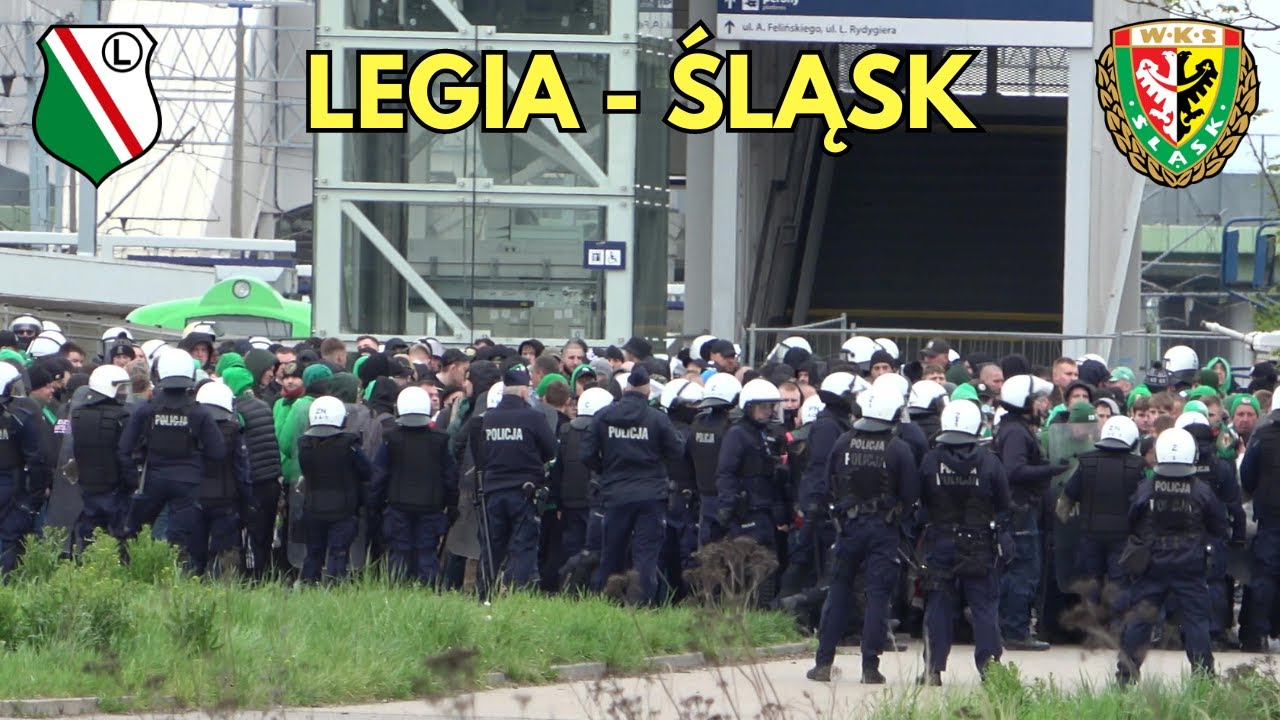LEGIA - ŚLĄSK WROCŁAW - Przyjazd kibiców Śląska do Warszawy, przejazdy alarmowe i akcja Policji