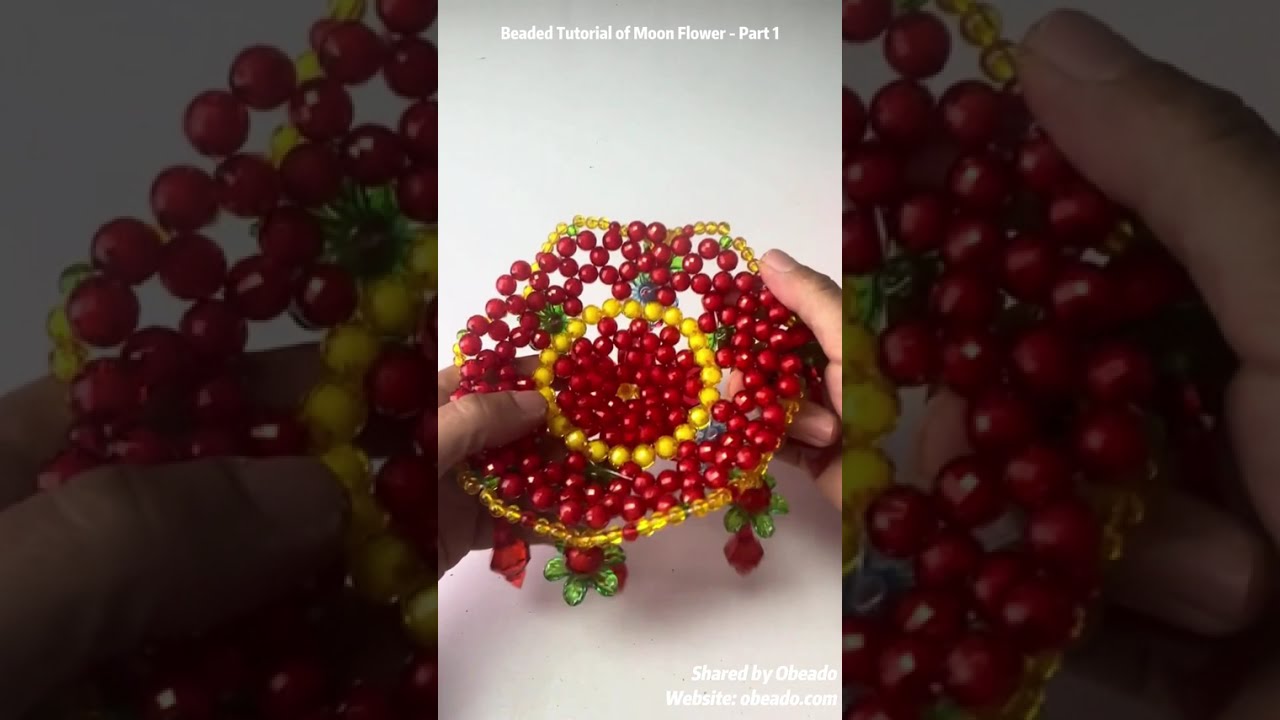 Beaded Tutorial of Moon Flower - Part 1 #beadtutorial #beadedflower