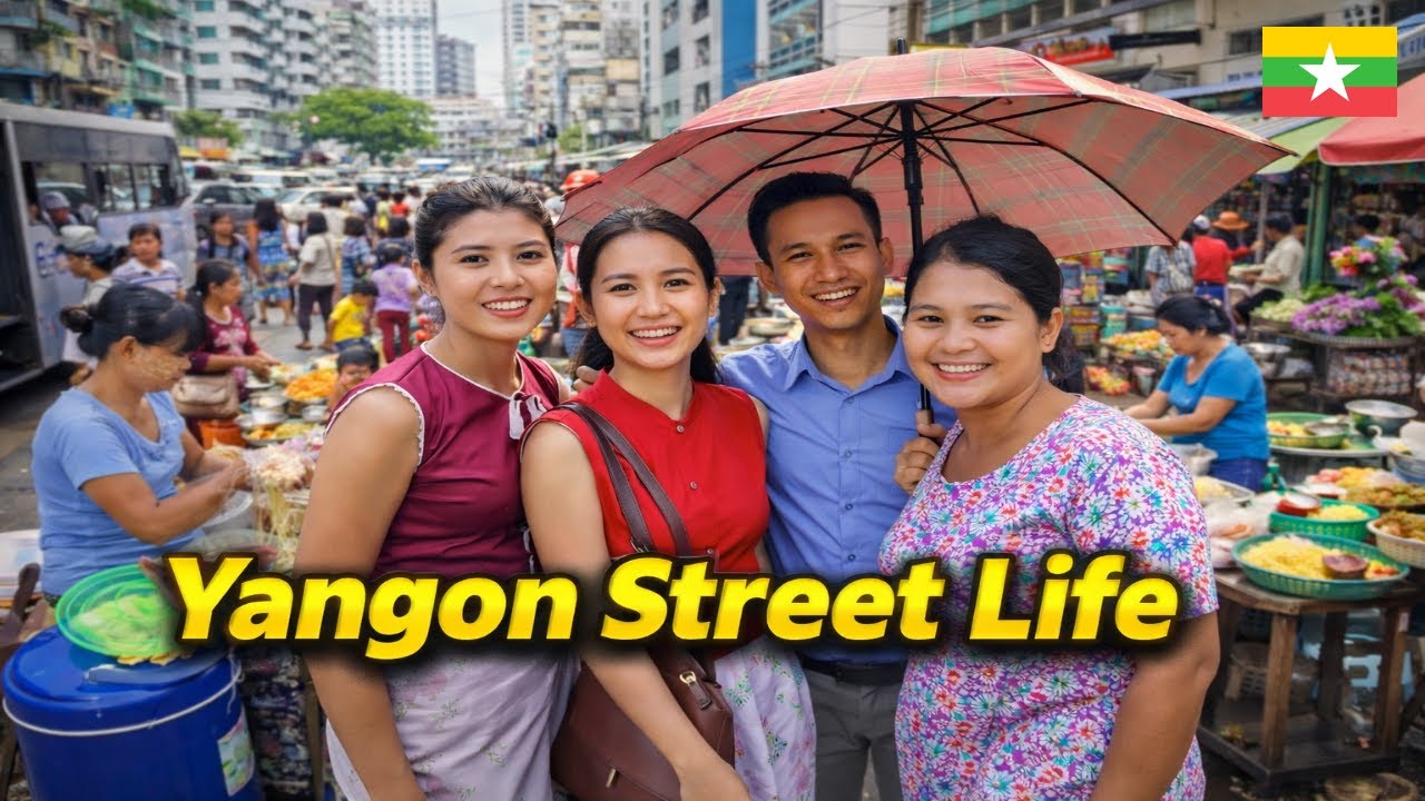 Уличная жизнь Янгона 🇲🇲 | Насыщенное утро и повседневная жизнь в Мьянме