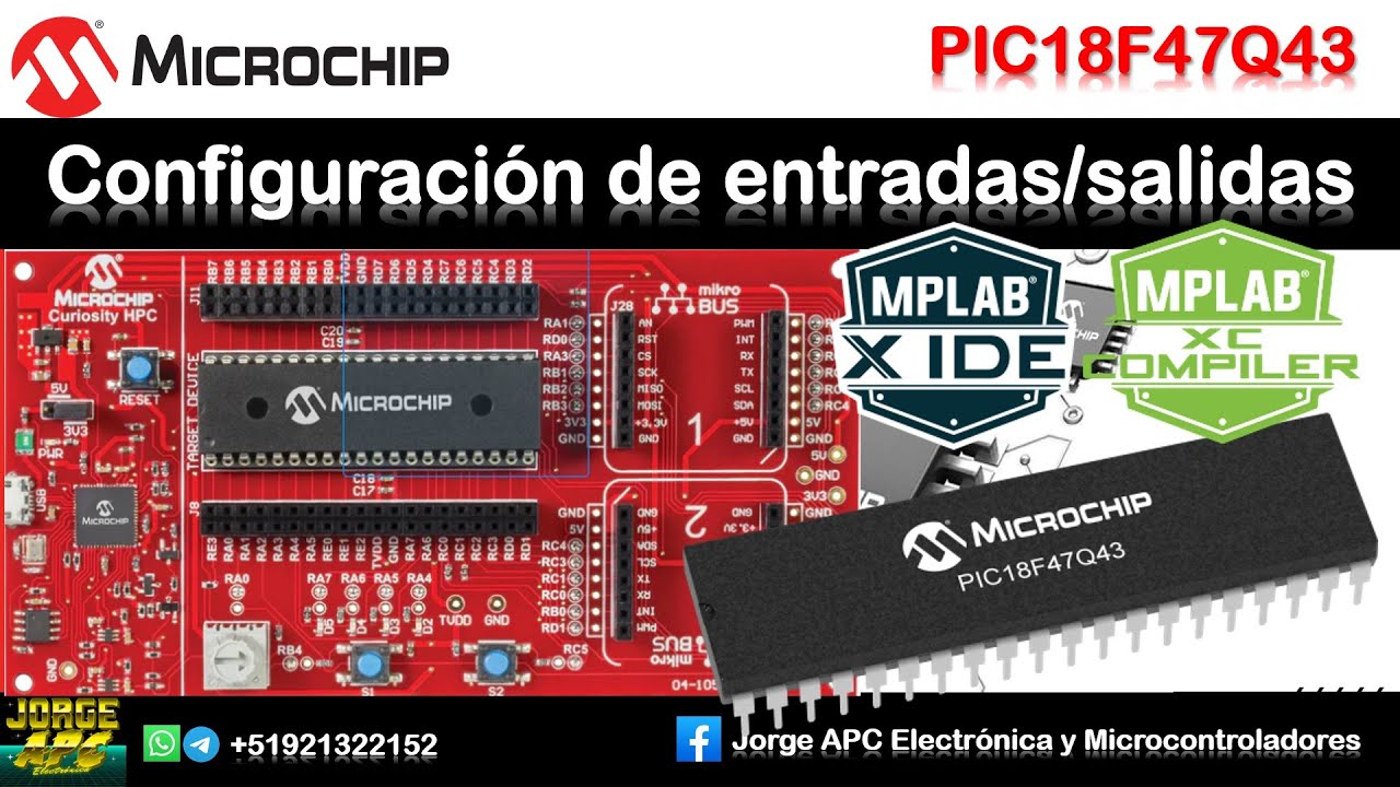 PIC18F57Q43 PIC18F47Q43 ¿Cómo configurar los pines como entradas o salidas? MPLAB X compilador XC8