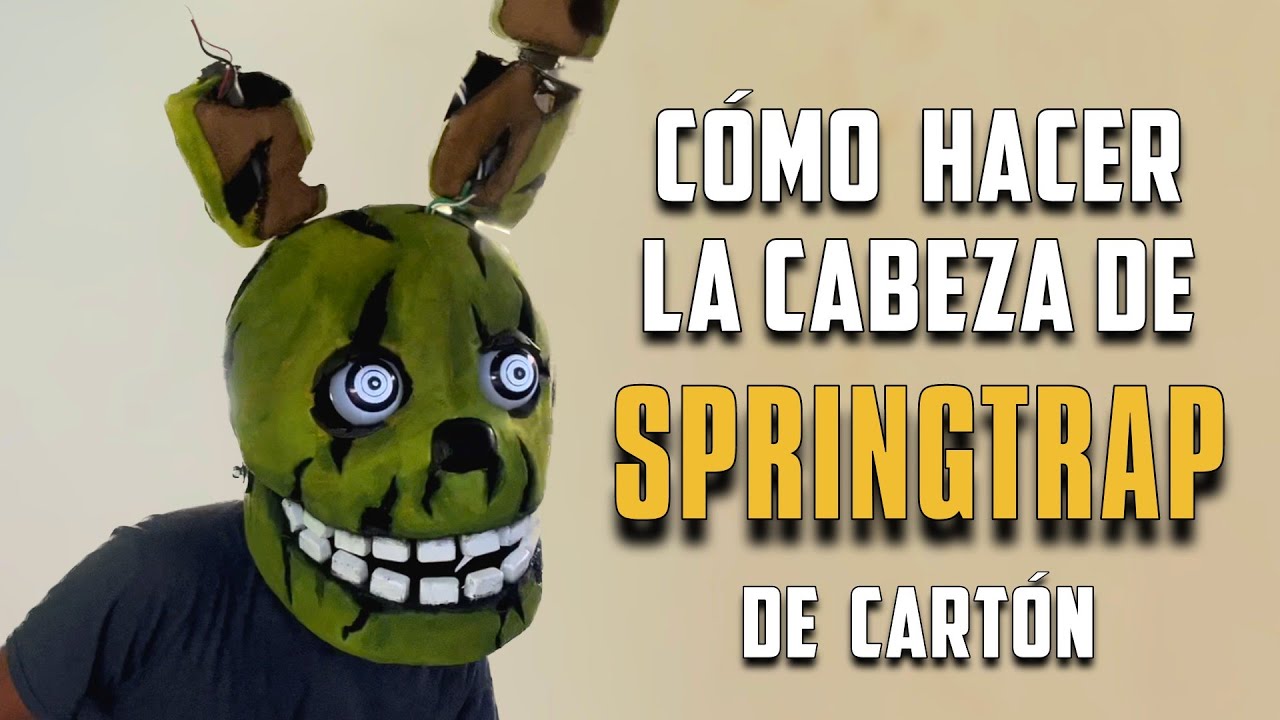 Cómo Hacer la MÁSCARA de SPRINGTRAP de Cartón - DIY - Five Nights at Freddy's Cosplay