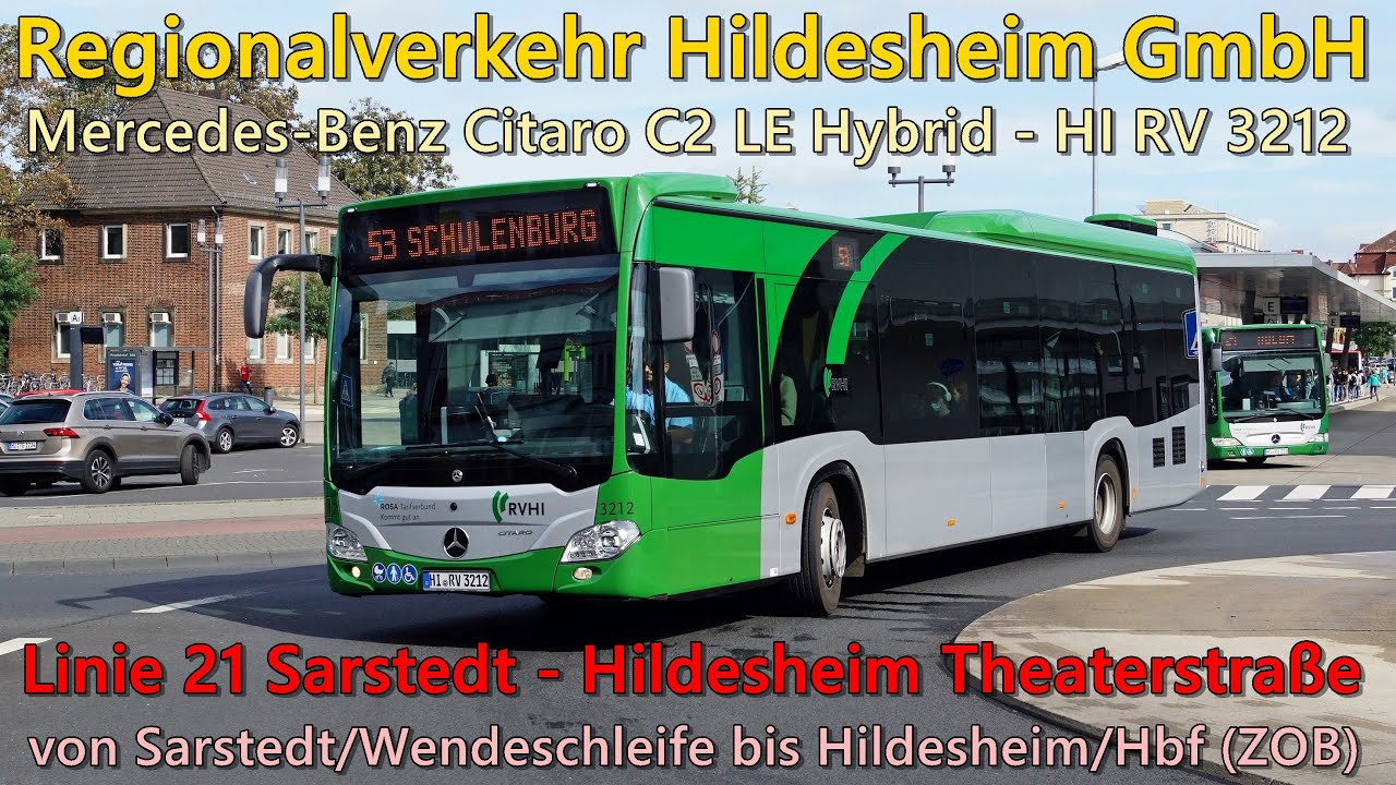 [Sound] Bus Mercedes-Benz Citaro C2 LE Hybrid von Regionalverkehr Hildesheim GmbH - HI RV 3212