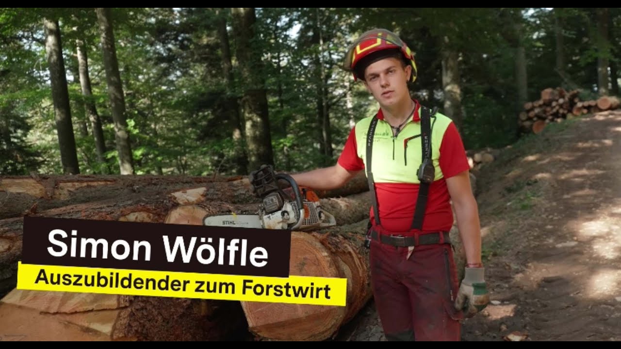 Simon Wölfle, Auszubildender zum Forstwirt