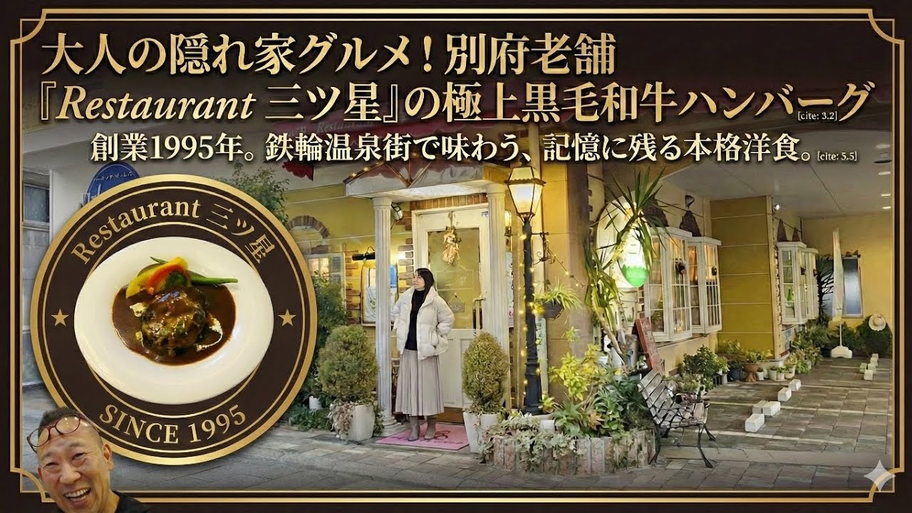 【大分県・別府グルメ】創業1995年、鉄輪温泉街に佇む大人の隠れ家で老舗「レストラン三ツ星」のディナーに行ってみた！