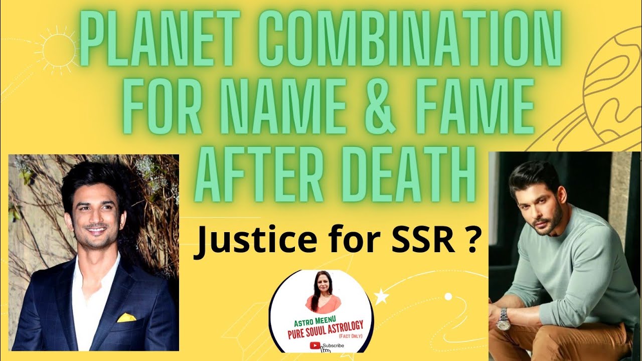Planet Combination For Name & Fame After Death #justiceforssr#sidnaazfans
