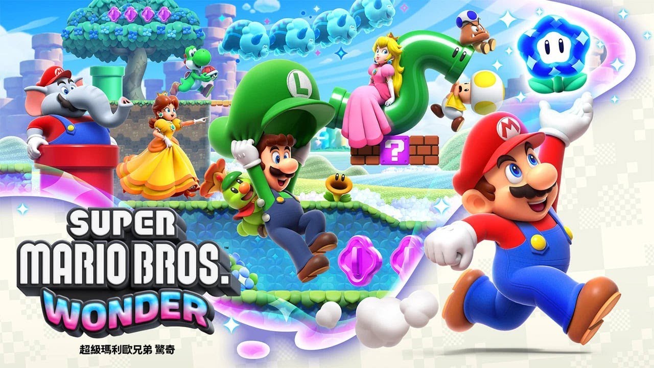 Super Mario Bros Wonder - Nintendo Switch - M1 Plaien Des Tuyaux 2 Jouaers Mario Et Yoshi Blue Ciel