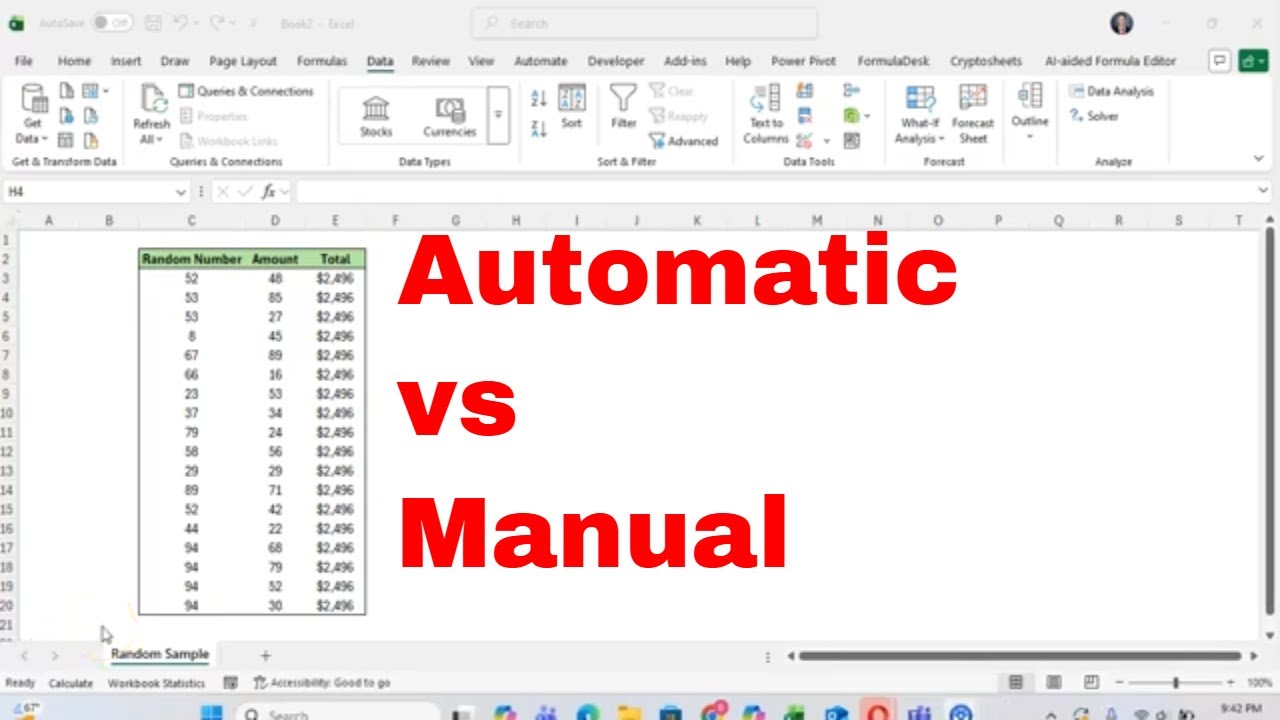 Excel Automatic vs Manual Calculation Mode Explained (Stop Freezing Your Workbook!) #tutorial #howto