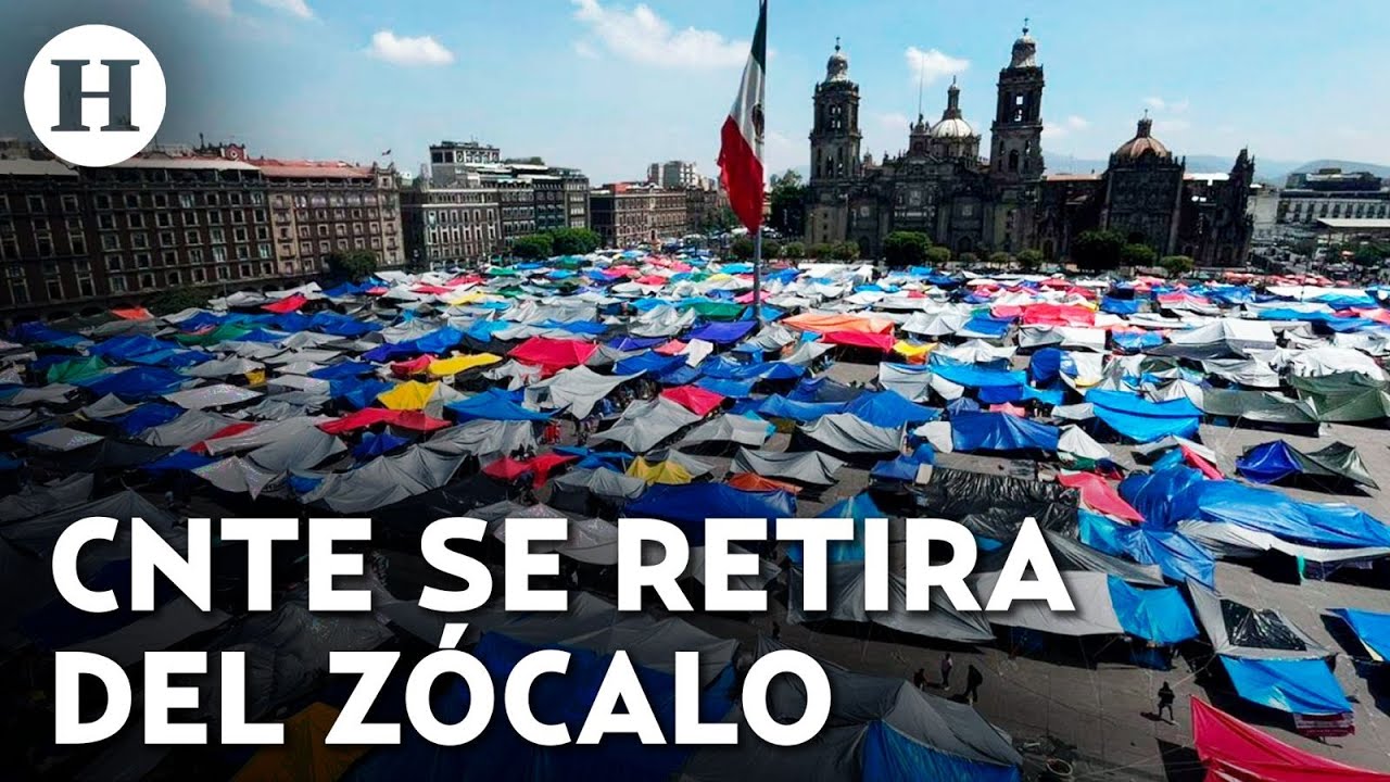 ¡CNTE por fin retira su plantón en el zócalo! Realizan marcha antes de regresar a sus estados
