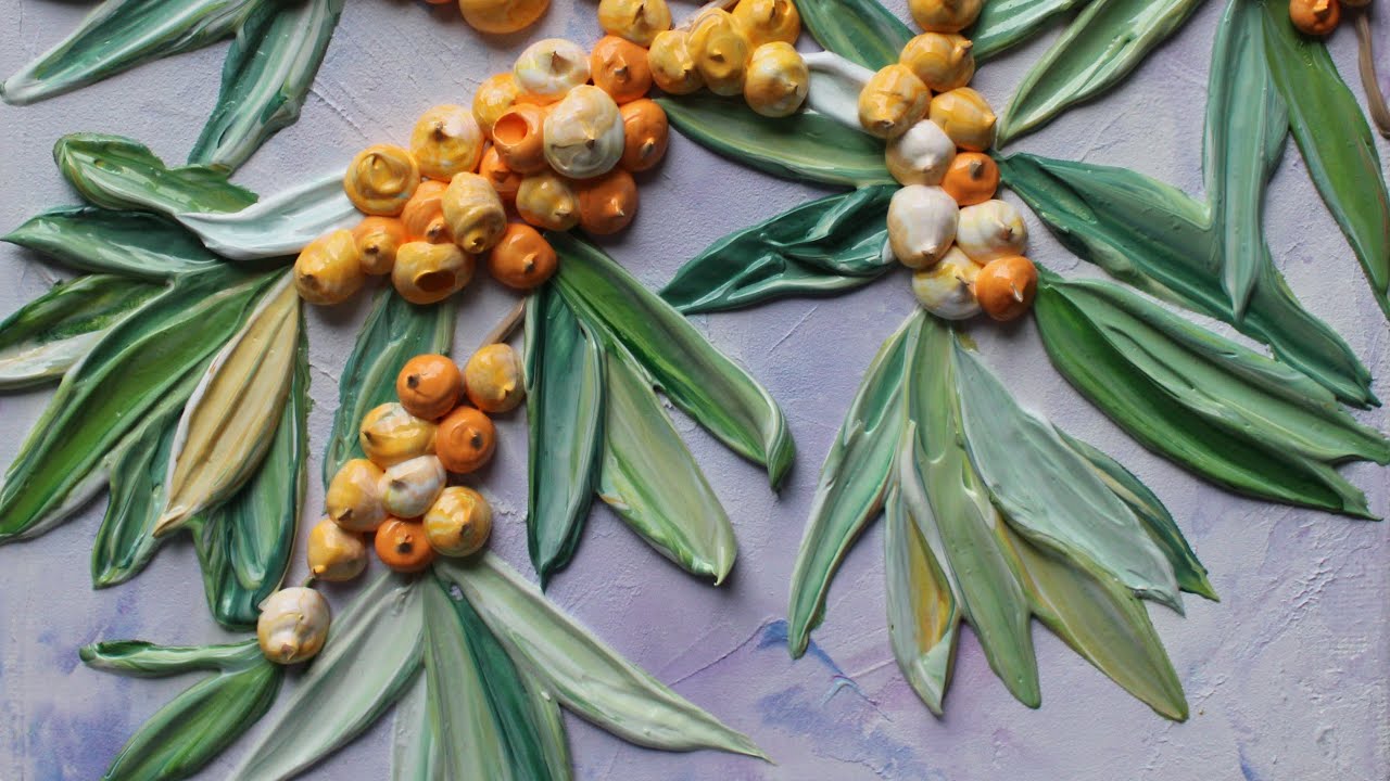 Orange Berries Painting I Impasto Art Video