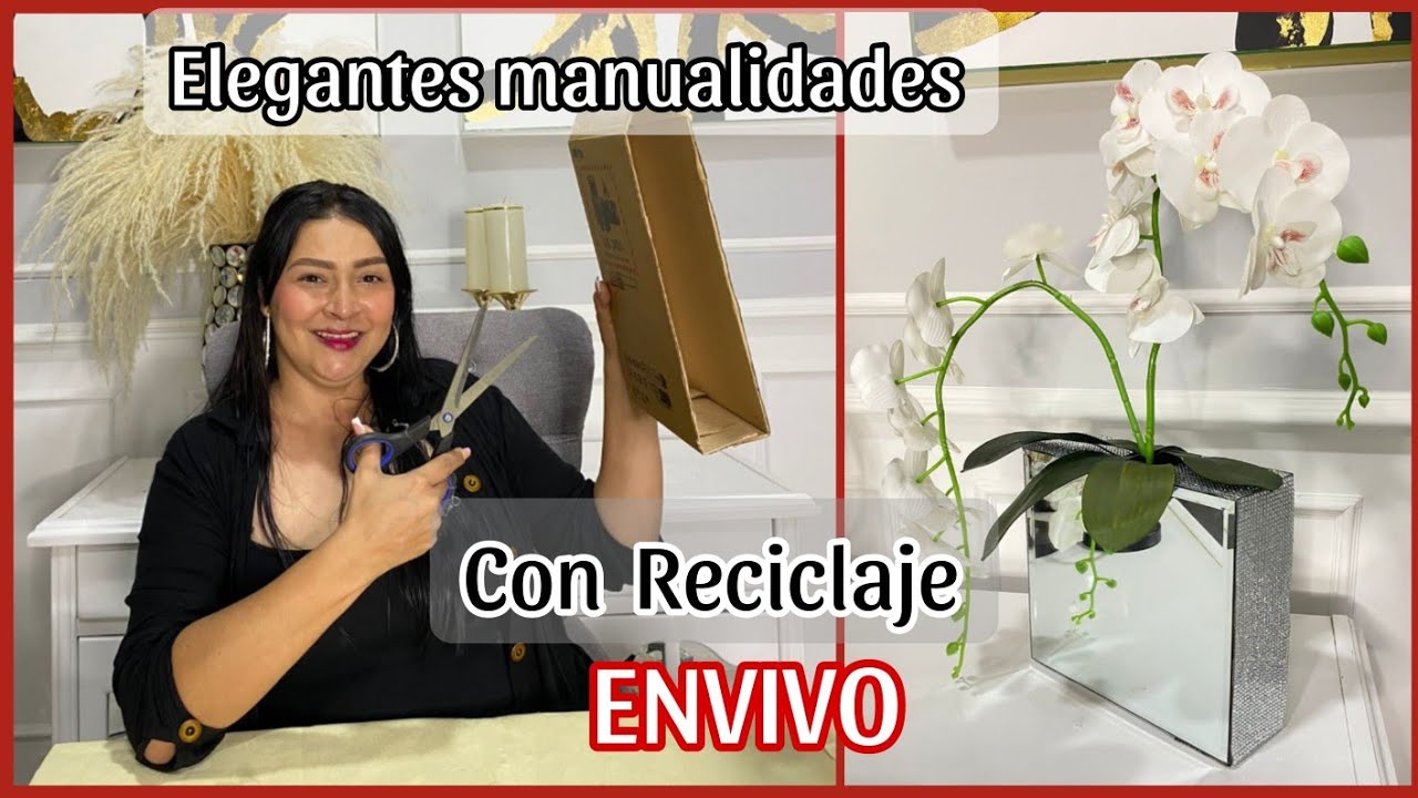 ELEGANTE FLORERO RECICLANDO CARTÓN#trending