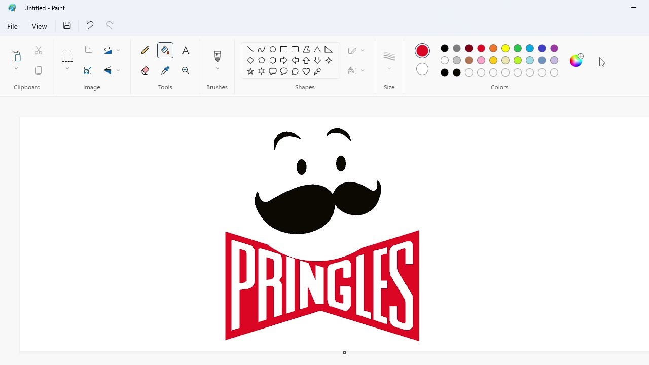 How to draw the Pringles logo using MS Paint | How to draw on your computer