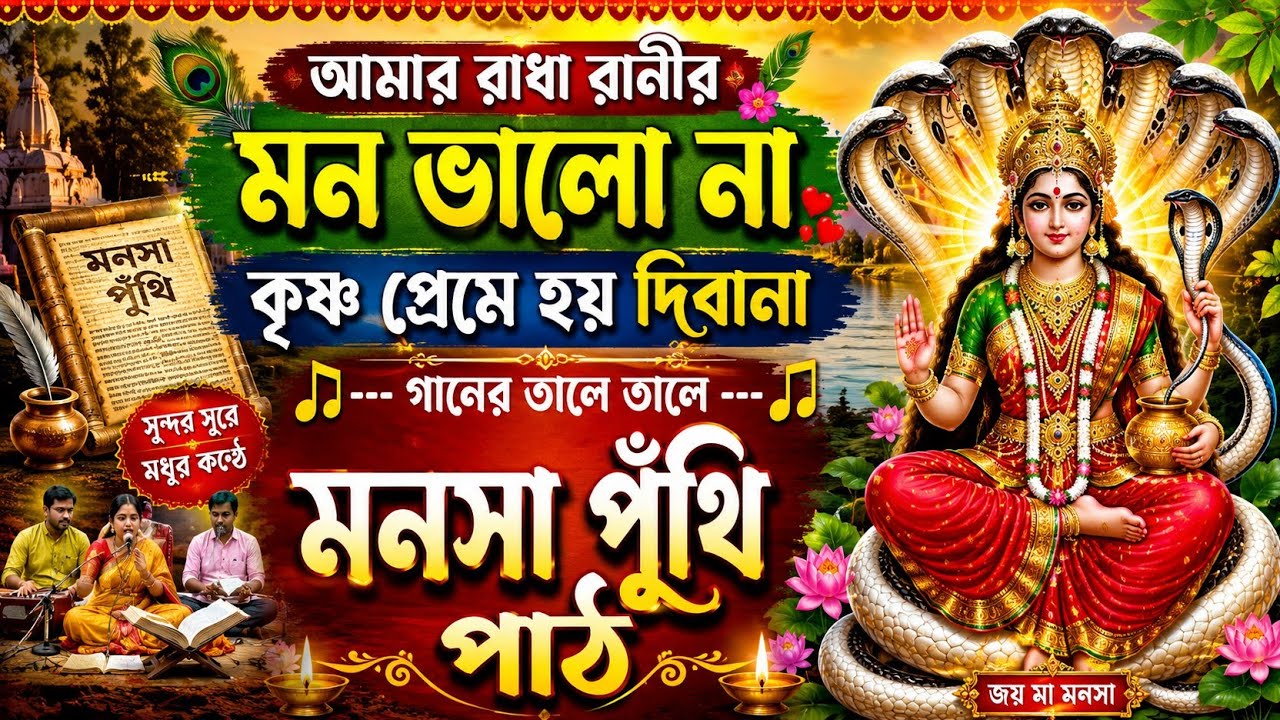 আমার রাধা রানীর মন ভালো না কৃষ্ণ প্রেমে হয় দিবানা  গানের তালে তালে মনসা পুঁথি পাঠ | সনাতনী ভক্ত
