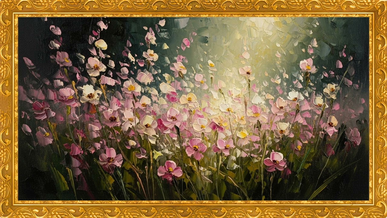 Elegant Floral Oil Paintings 🌷 Impressionist Vintage Art | 4K TV Background