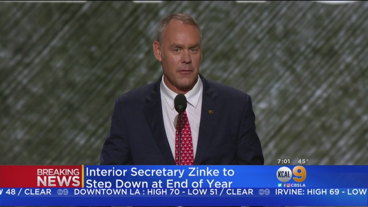 Interior Secretary Ryan Zinke Will Leave Administration At End Of Year, Trump Says