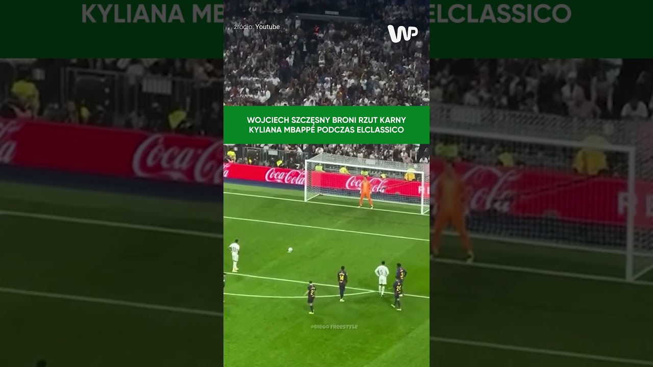 Wojciech Szczęsny broni rzut karny Kyliana Mbapp&eacute; podczas elclassico #szczesny #yamal #barcelona