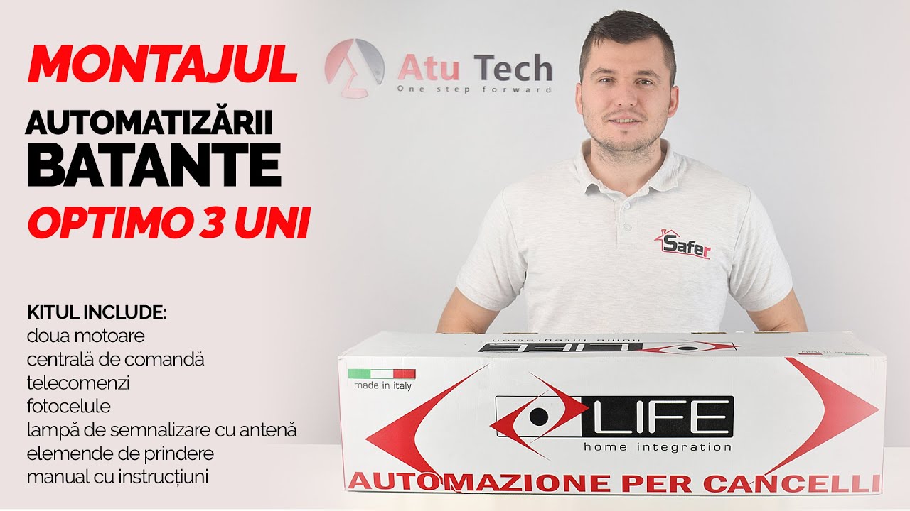 Cum se monteaza automatizarea de poarta batanta Optimo 3 Uni Life