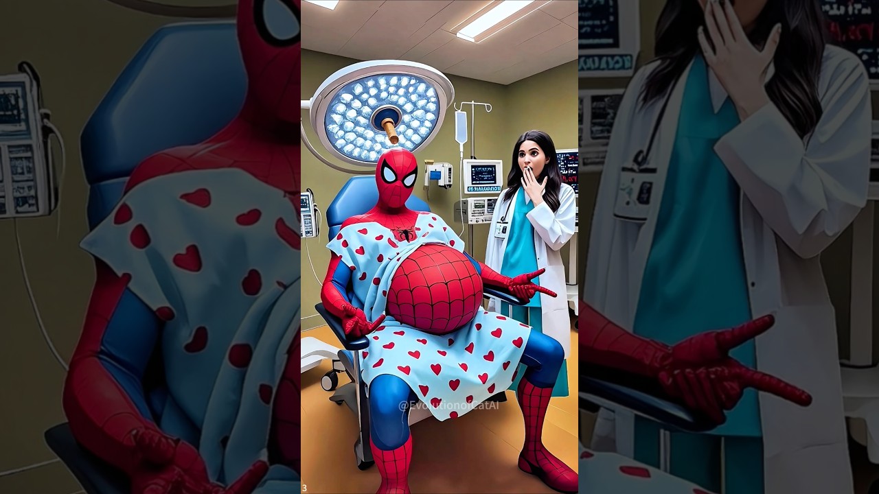 Evolution of spiderman Pregnant spiderman and doctor Beautiful woman. #cat #evolution ＃spiderman