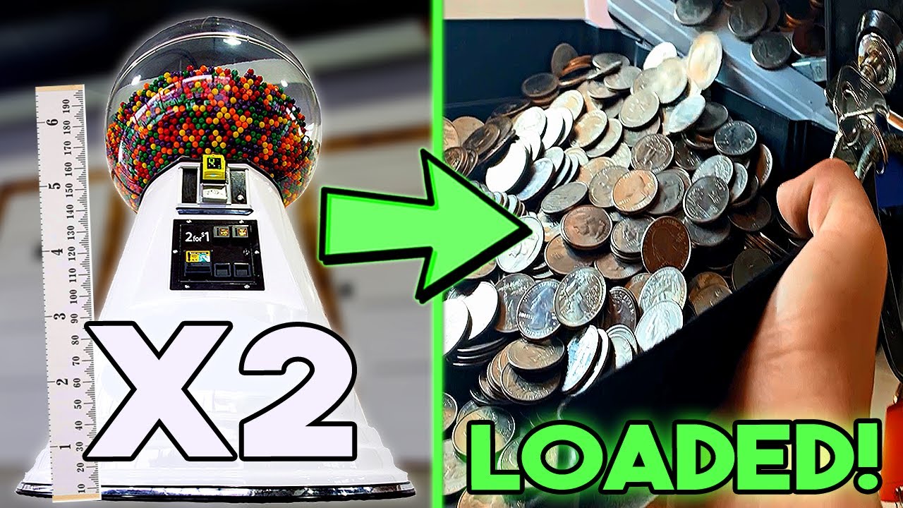 Collecting Money From TWO 7 FOOT TALL Gumball Machines