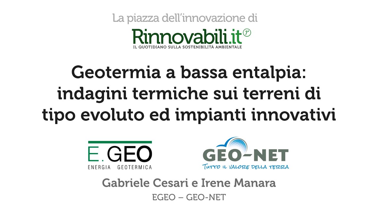 “Geotermia a bassa entalpia” - Gabriele Cesari/Irene Manara, E.GEO/GEO-NET