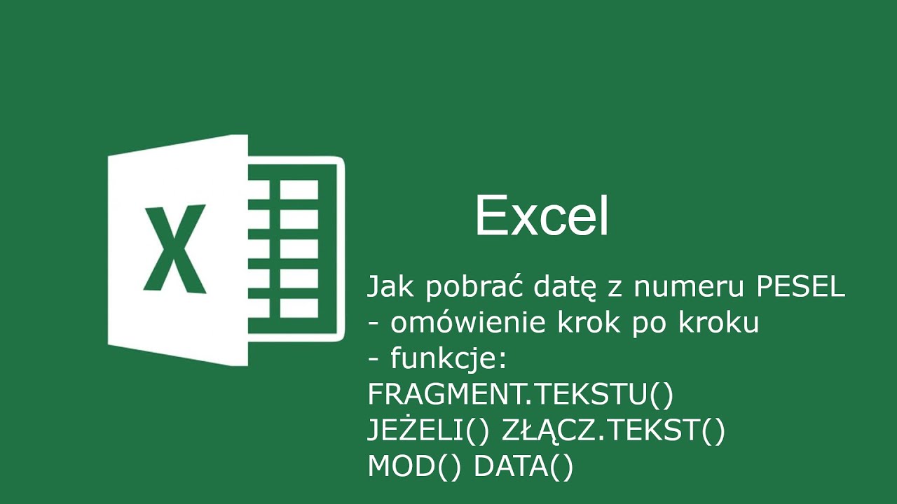 Excel - jak pobrać datę urodzenia z numeru PESEL