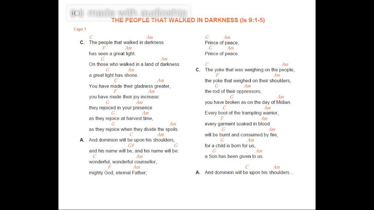 The People That Walked In Darkness (Isaiah 9, 1-5) Neocatechumenal Song (UK)