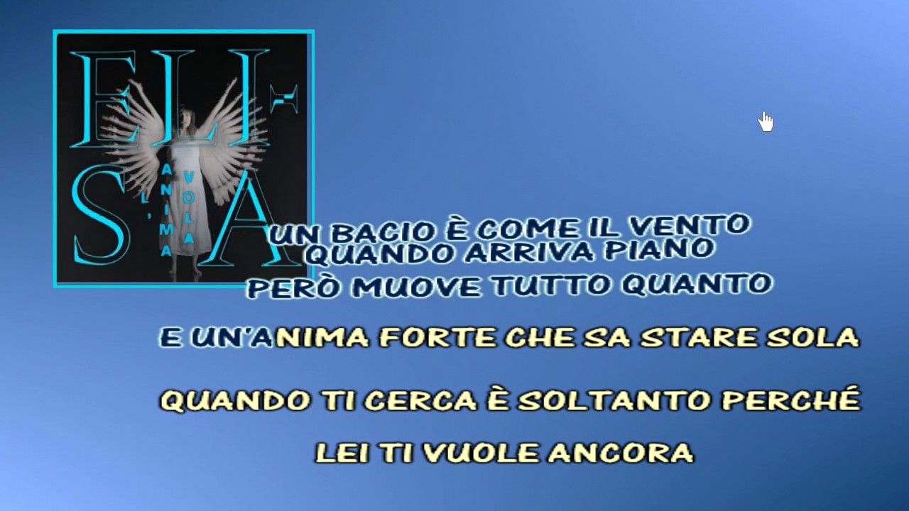 Elisa L'Anima Vola karaoke instrumental