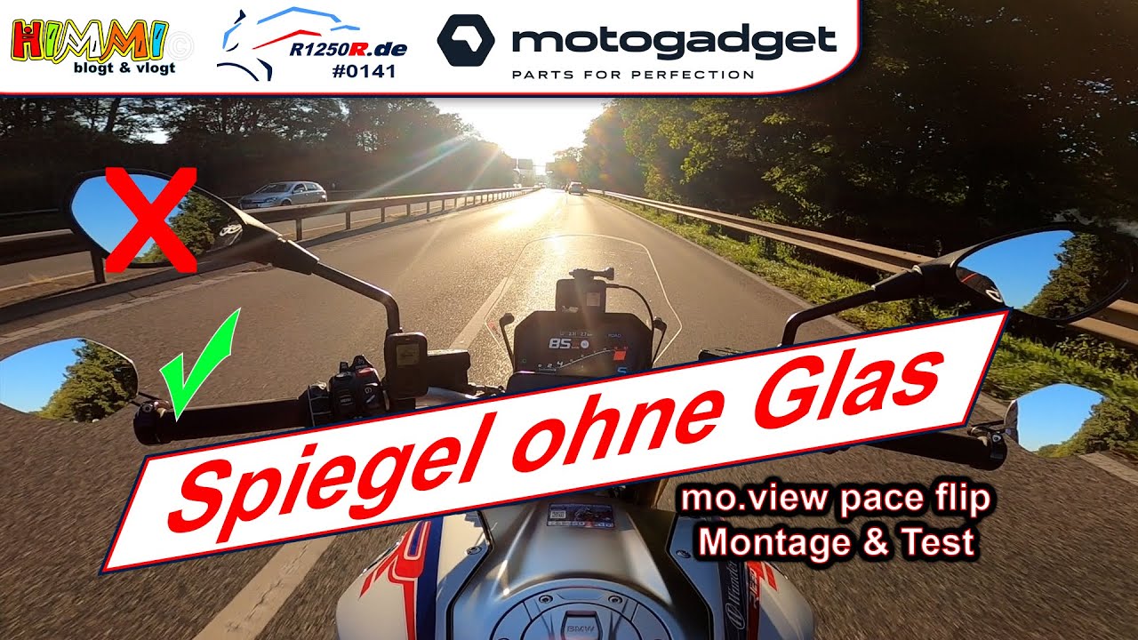 High Tech Spiegel ohne Glas | @motogadget  mo.view pace flip an meiner BMW R1250R | #motovlog 141