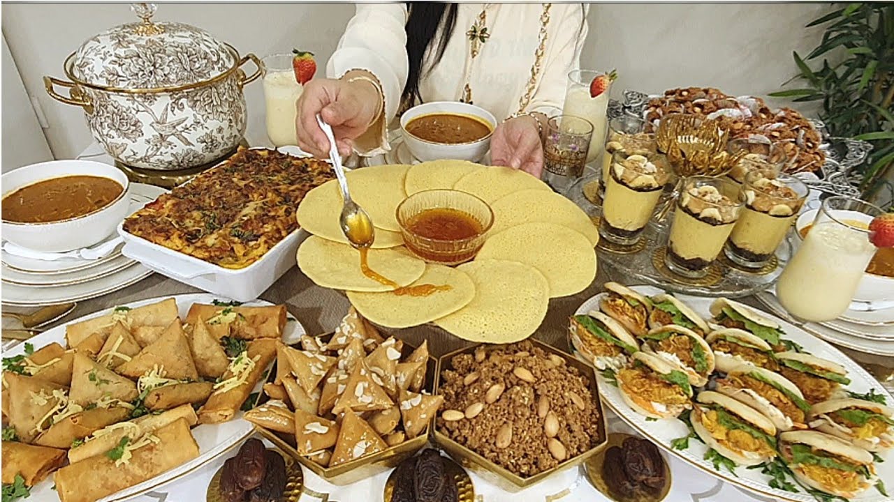 رمضان مبارك🌙 تحضير طاولة أول يوم رمضان 2023 مع أمل🥰 وصفات وأفكار جديدة وشهية من المملحات حتى العصير
