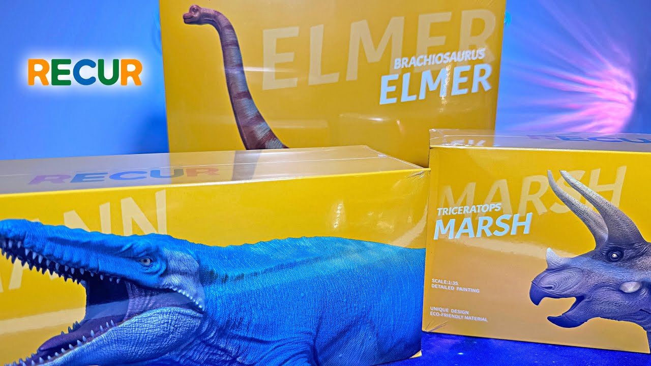 2024 NEW Recur Dinosaurs Unboxing - Mosasaurus, Brachiosaurus, Triceratops