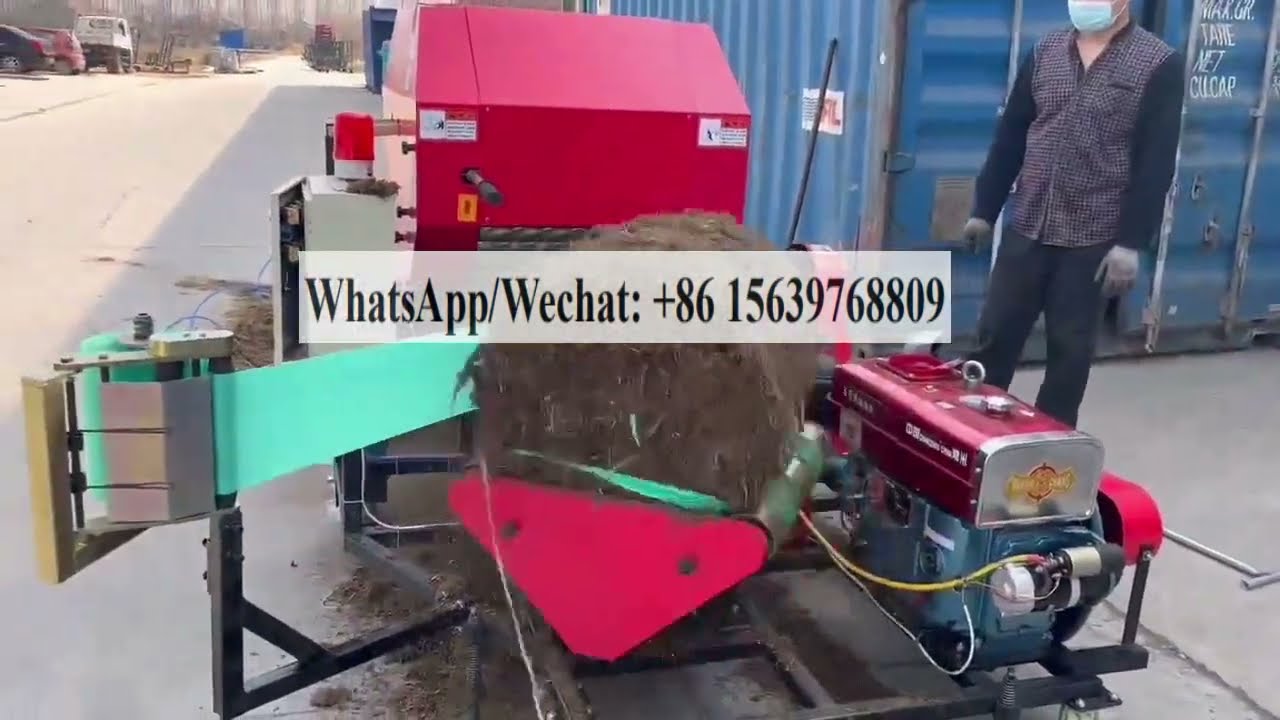 2024 Full Automatic Round Straw Mini Hay Baler Alfafa Silage Baler Machine Maize Grass Silage Baler