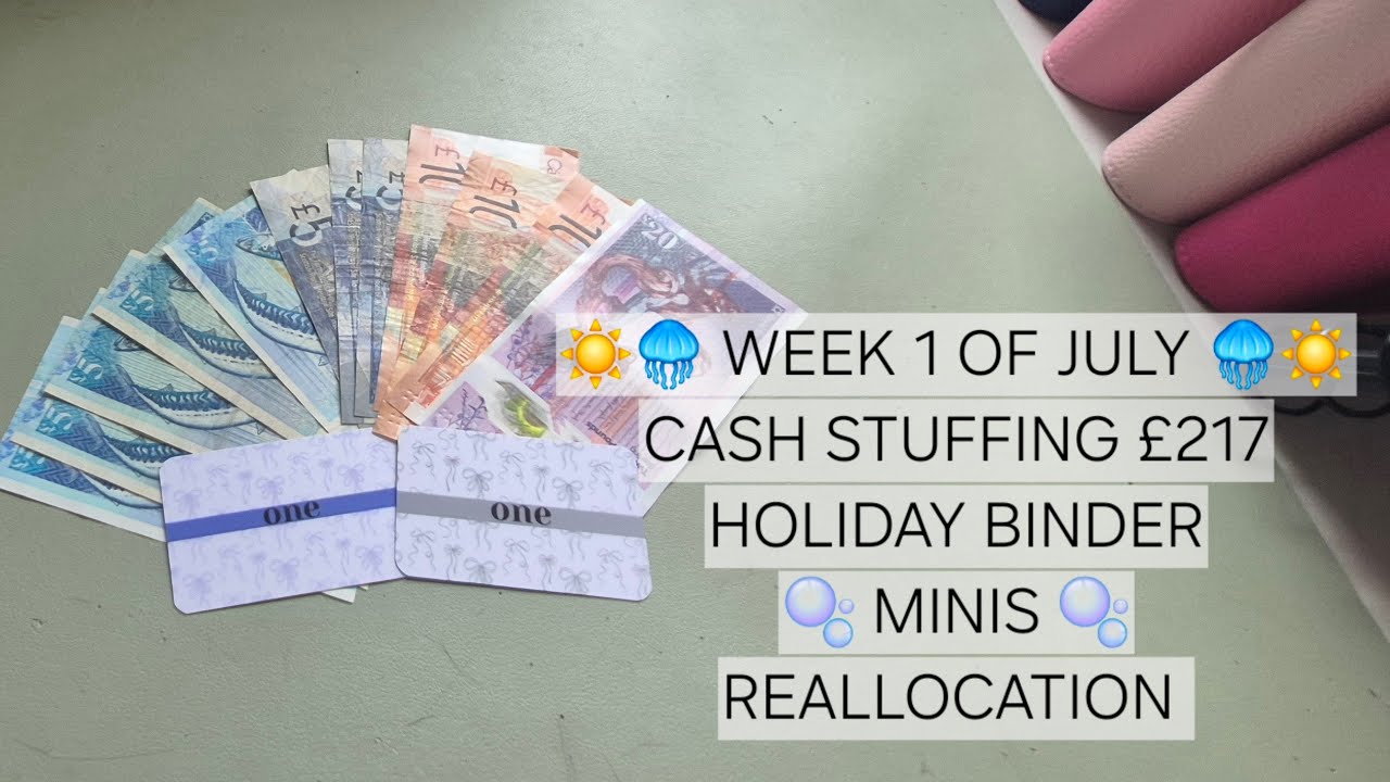 🎀 Распределение наличных &pound;217 | Июль, 1-я неделя | Разбор кошелька | Папка для отпуска | МИНИ-МАН...