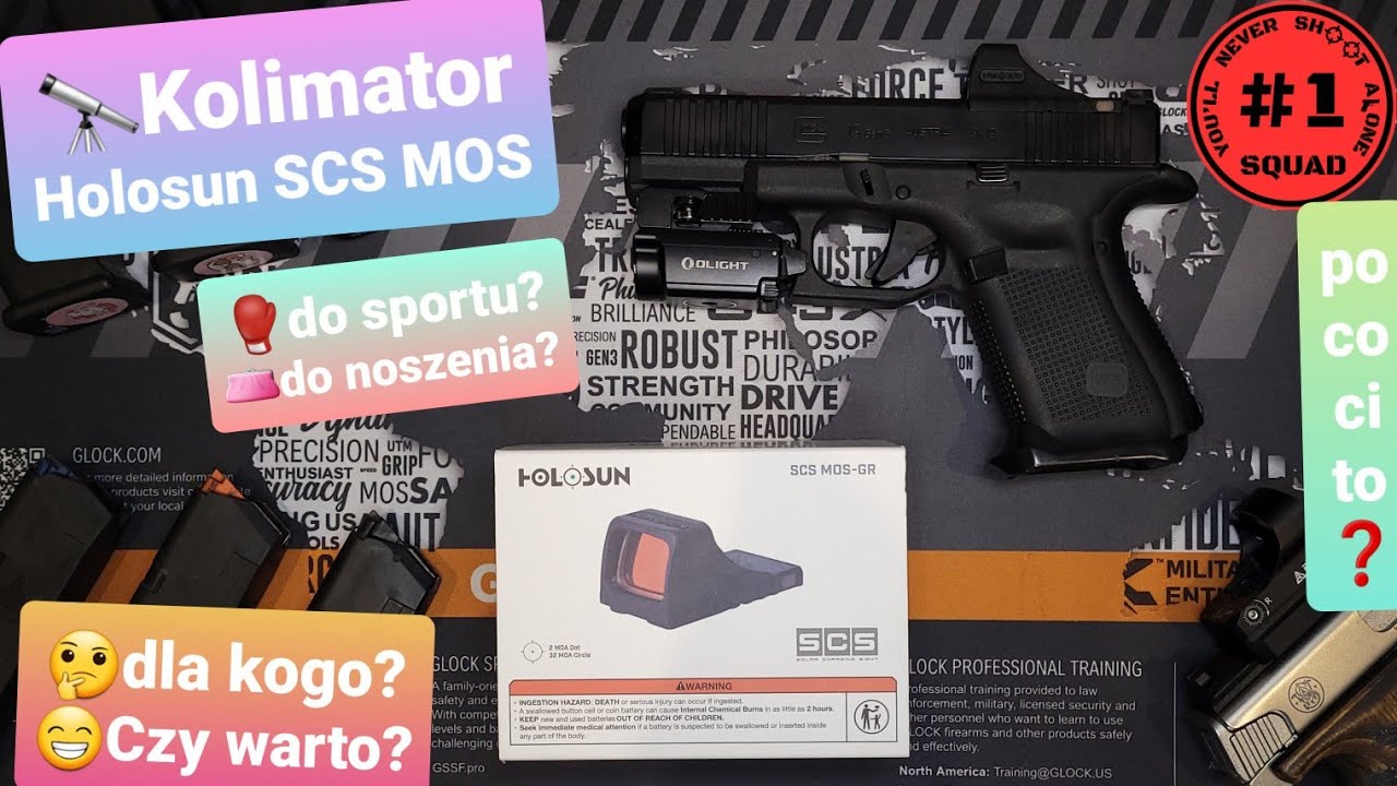 Kolimator🔭 Holosun SCS, 🌞Solar ,czy warto,dla kogo i jak wsp&oacute;łgra z Glock 19 gen5 MOS
