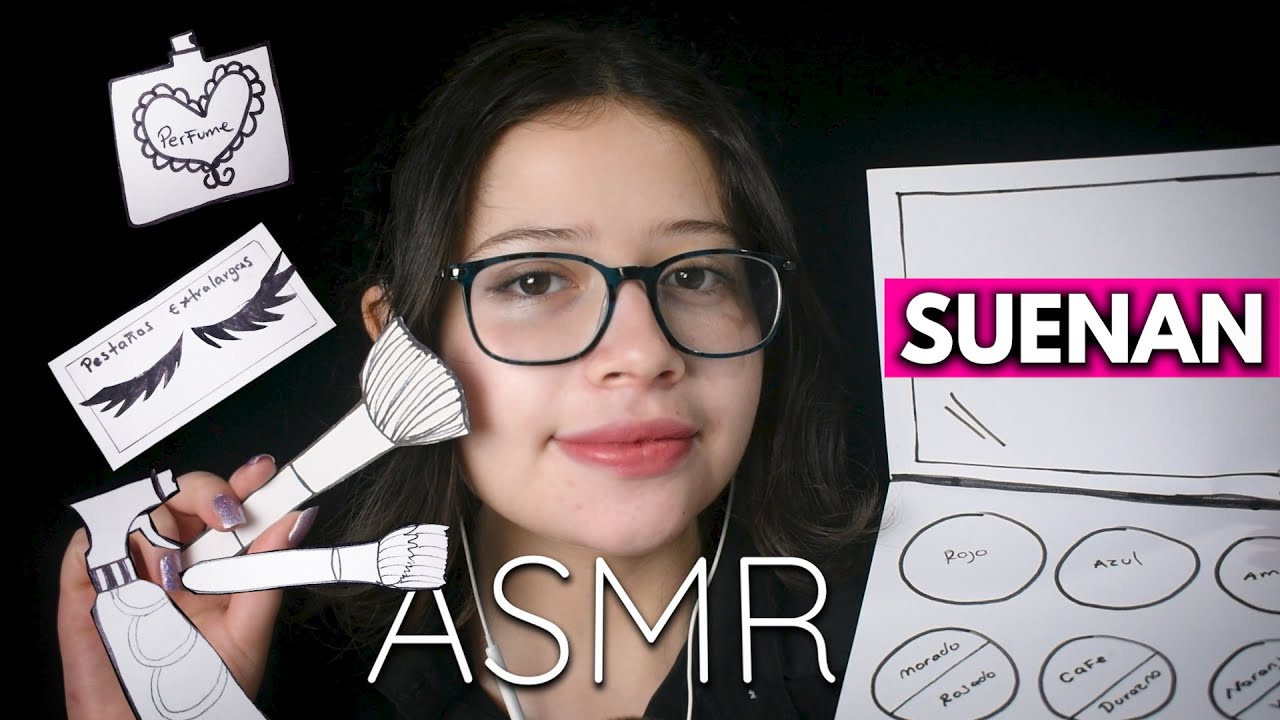 ASMR en ESPAÑOL💄 TE MAQUILLO con PAPEL 📝😘 Vivalen ASMR
