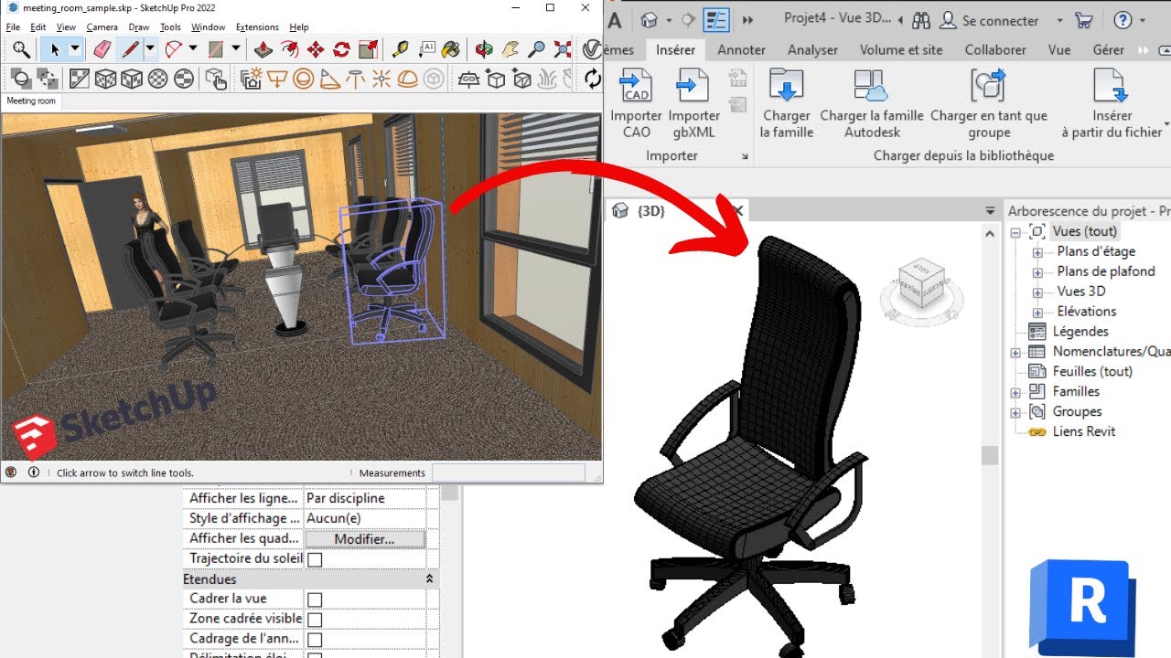 Comment utiliser les objets SKETCHUP dans REVIT✌🏿..😊_ETandTUTOS_FR