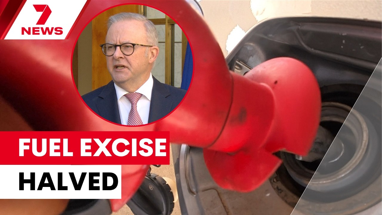 Fuel excise halved to cut skyrocketing petrol and diesel prices | 7NEWS