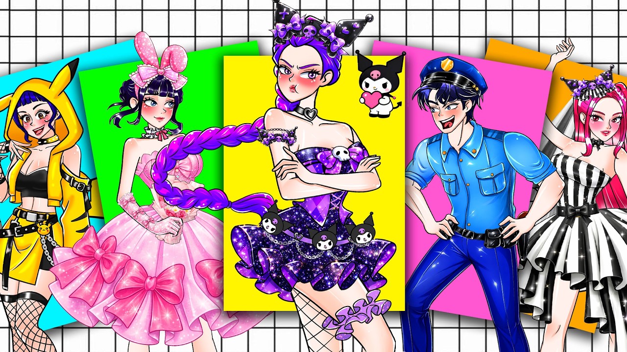 KPOP DEMON HUNTERS - RUMI HUNTRIX Adorably Sulks with JINU SAJA BOYS | STICKER BOOK DIY
