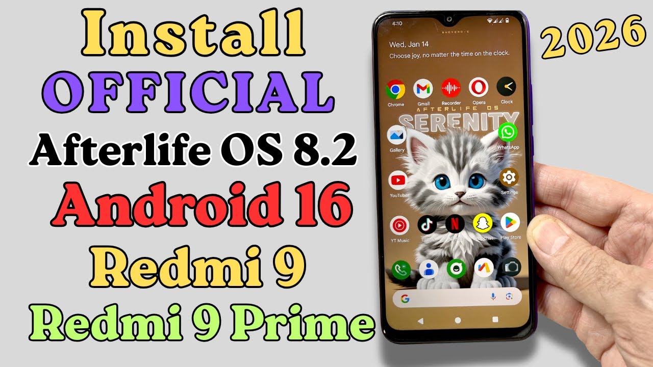 Install AfterLife OS 8.2 Android 16 ON Redmi 9 & Prime