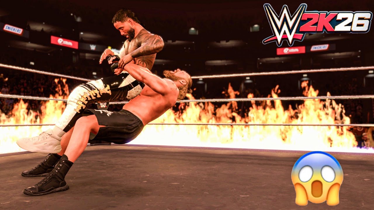 WWE 2K26 Inferno Match - Brock Lesnar vs Jey Uso | Gameplay