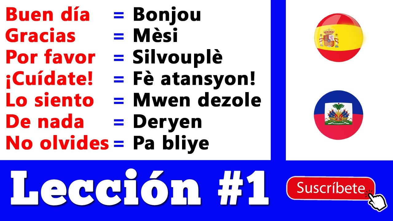 Lección 1 - Español-Kreyòl Básico : Las palabras y frases básicas que deben saber