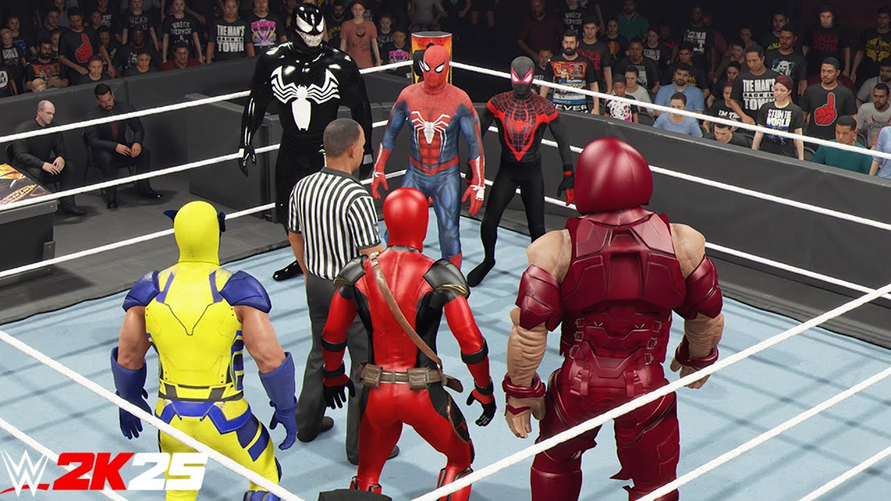 Team Spider-Man Vs Team Deadpool | Tag Team Elimination Match - WWE 2K25 PS5 [4K]