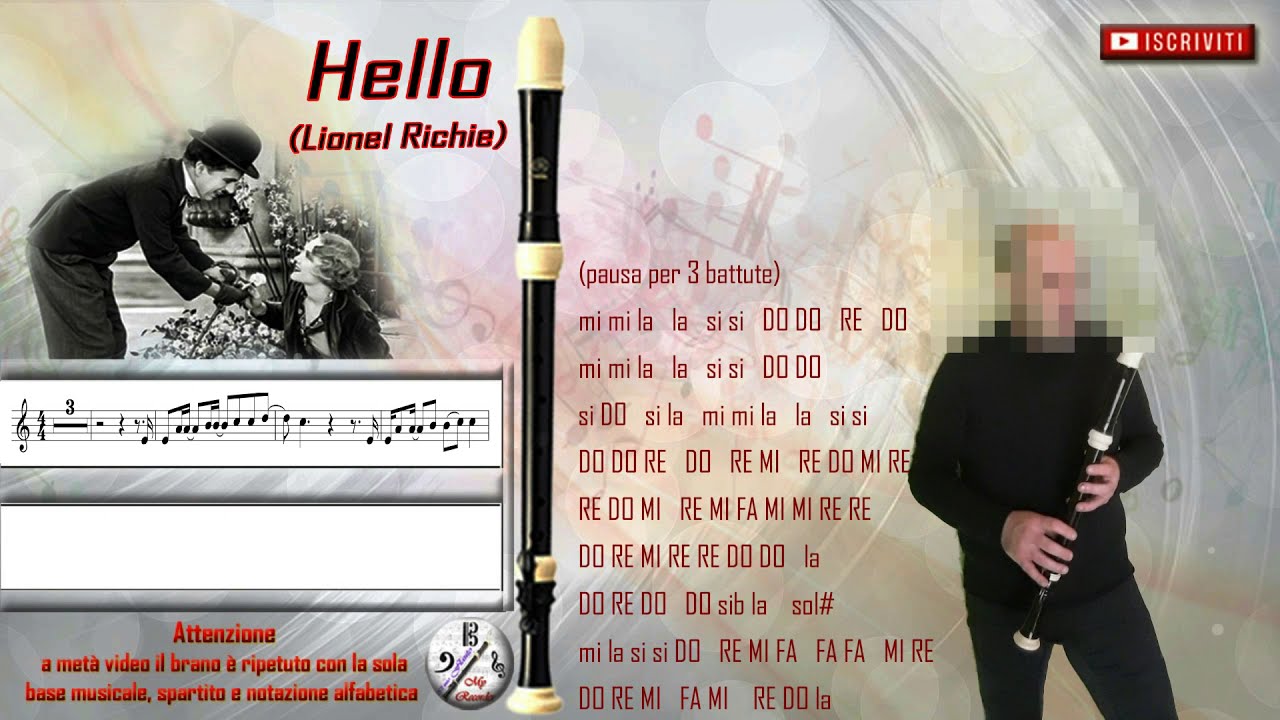 TUTORIAL: Hello (Lionel Richie) flauto tenore, tenor recorder, flauta dulce tenor, flûte à bec tenor