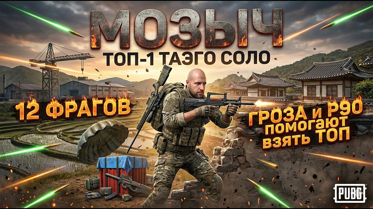Залутал Грозу а потом P90 - но было все равно сложно и потно. 12 фрагов и ТОП-1 на ТАЭГО.