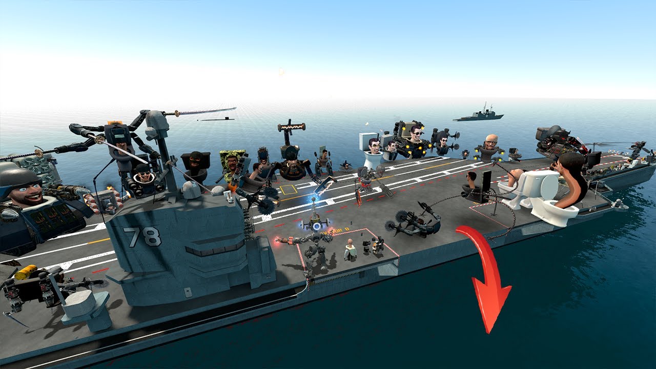 Spartan Kicking Skibidi Toilets From The Aircraft Carrier  | Garry's Mod